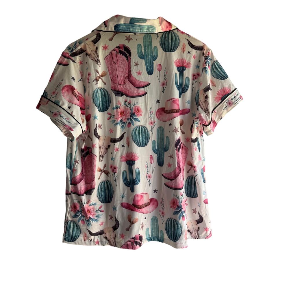 Women's Pajama Sets Short Sleeve Shirts and Shorts PJs Set XL